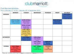 Club Marriott Activites Term 3